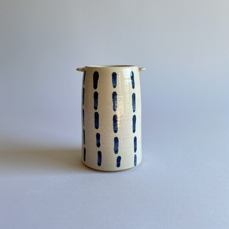 bud vase with indigo dash